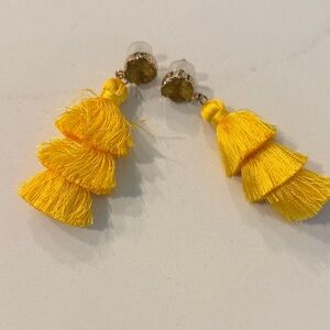 Yellow Tassel Earrings
